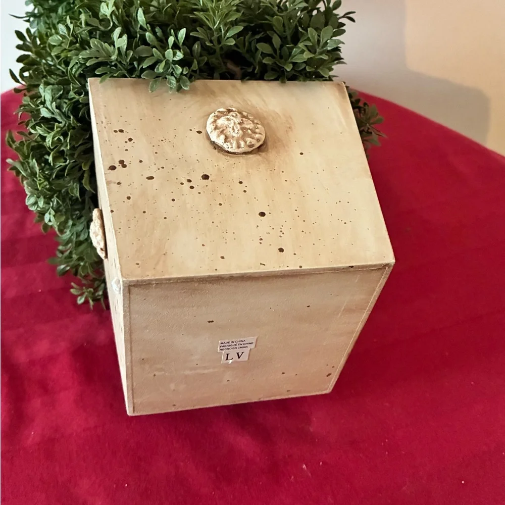 Elegant Green Faux Spiral Boxwood Topiary in Tan Pot